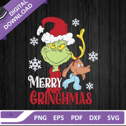 Grinch And Max Dog Merry Christmas SVG, Dr Seuss Grinch SVG, Santa Grinch SVG PNG DXF,NFL svg, Football svg, super bowl