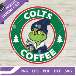 Leopard Grinch Indianapolis Colts Coffee SVG, Indianapolis Colts Starbucks Coffee SVG,NFL svg, Football svg, super bowl