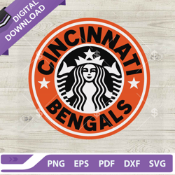 Cincinnati Bengals Starbuck Logo SVG, Cincinnati Bengals Starbuck Coffee SVG, Football Team Starbuck SVG,NFL svg, Footba
