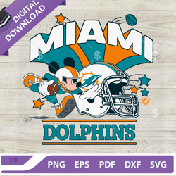 Mickey Mouse Miami Dolphins SVG, Miami Dolphins NFL Football Team SVG, Disney Football ,NFL svg, Football svg, super bow