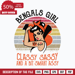 Cincinnati Bengals Girl Classy Sassy And A Bit Smart Assy Nfl Svg, Sport Svg, Nfl Svg, Png, Dxf, Eps Digital File.