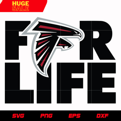 Atlanta Falcons For Life svg, nfl svg, eps, dxf, png, digital file