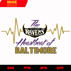Baltimore Ravens Heartbeat svg, nfl svg, eps, dxf, png, digital file