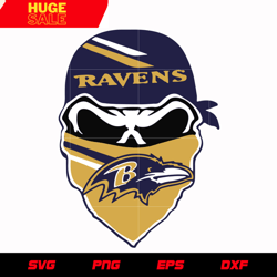 Baltimore Ravens Skull svg, nfl svg, eps, dxf, png, digital file
