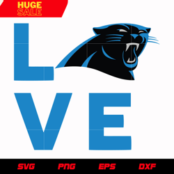 Carolina Panthers Love svg, nfl svg, eps, dxf, png, digital file