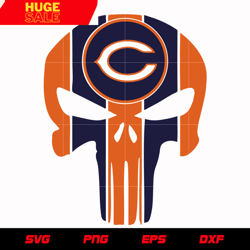 Chicago Bears Skull 2 svg, nfl svg, eps, dxf, png, digital file