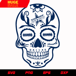 Dallas Cowboys Skull SVG, NFL svg, eps, dxf,  png, digital file
