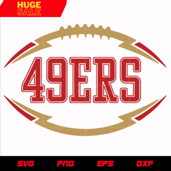 San Francisco 49ers Text in Ball 2 svg, nfl svg, eps, dxf, png, digital file