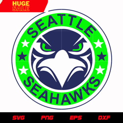 Seattle Seahawks Circle Logo 3 svg, nfl svg, eps, dxf, png, digital file