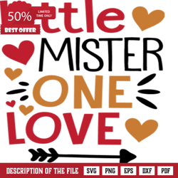 little mister one love, valentines day free svg file, Valentine Svg