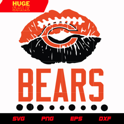Chicago Bears Lip svg, nfl svg, eps, dxf, png, digital file