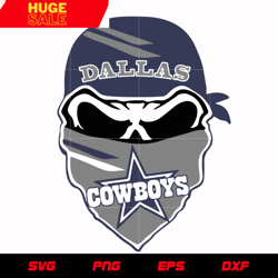 Dallas COWBOYS NFL Skull svg, NFL svg, eps, dxf,  png, digital file