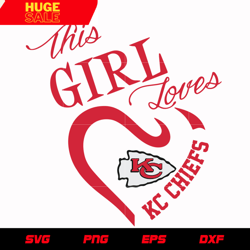 Kansas City Chiefs This Girl Love Chiefs svg, nfl svg, eps, dxf, png, digital file
