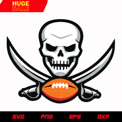 Tampa Bay Buccaneers Skull Logo svg, nfl svg, eps, dxf, png, digital file