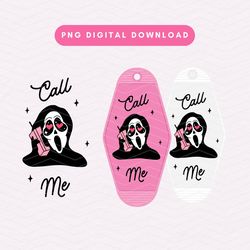 Call Me Motel Keychain PNG, Trendy Horror Keychain PNG, Pink Scream PNG, Digital Download