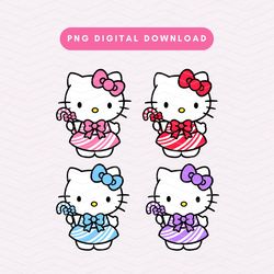 Candy Cane Kawaii Kitty PNG, Cute Christmas Sublimation Graphic, Christmas Kitty PNG, Candy Cane Cutie PNG 2