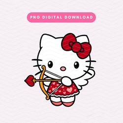 Cupid Kawaii Kitty PNG, Cute Cupid Angel PNG, Valentines Day Kitty Sublimation Graphic, Kitty PNG