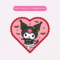 Kawaii Bunny Christmas PNG, Cute Christmas Sublimation Graphic, Mistletoe PNG, Kawaii Christmas Instant Download