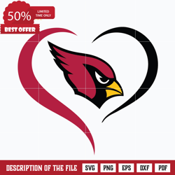 Arizona Cardinals heart svg, Cardinals heart svg, Nfl svg, png, dxf, eps digital file NFL11102019L