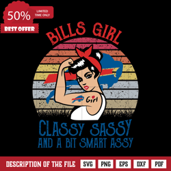 Buffalo Bills Girl Classy Sassy And A Bit Smart Assy Svg, Sport Svg, Nfl Svg, Png, Dxf, Eps Digital File.