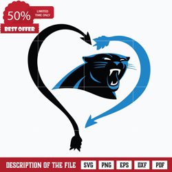 Carolina Panthers heart svg, Panthers heart svg, Nfl svg, png, dxf, eps digital file NFL3010209L