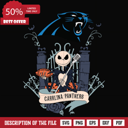 Carolina Panthers Jack Halloween svg, png, dxf, eps digital file HLW0306