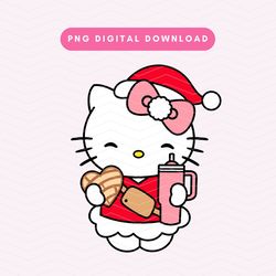 Concha Kawaii Kitty PNG, Boujee Christmas Kitty PNG, Cute Christmas Sublimation Graphic, Christmas Kitty Digital Downloa