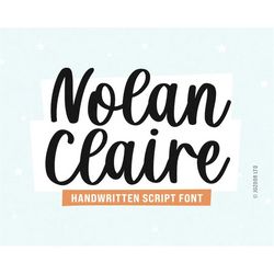 Nolan Claire Font, Script Font, Cursive Font, Cricut Font, Handwritten Font, Holiday Font -SentinentWalker