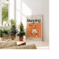 Peyton Manning Inspired Poster, Denver Broncos Art Print,