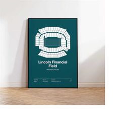 Philadelphia Eagles Poster, Lincoln Financial Field Stadium Print,