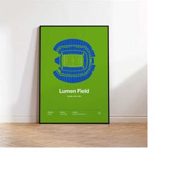 Seattle Sounders FC Poster, Lumen Field Stadium Print,