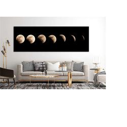 moon canvas print - moon phases wall art