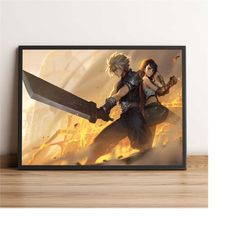 Final Fantasy Poster, Cloud Strife Wall Art, Terra