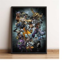 Overwatch Poster, Genji Wall Art, Widowmaker Game Print,