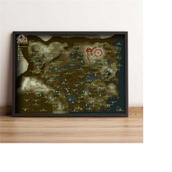 The Legend of Zelda Map Poster, Map of