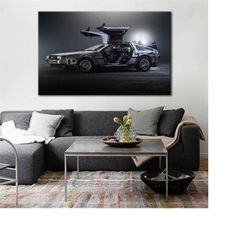 back to the future car canvas print -
