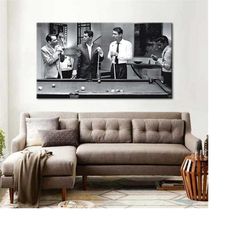 The Rat Pack Playing Pool Canvas Print -