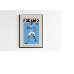 Rodrigo Hernandez Poster, Manchester City Poster Minimalist, Rodri