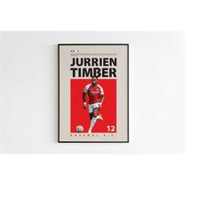 Jurrien Timber Poster, Arsenal Poster Minimalist, Jurrien Timber