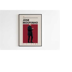 Jose Mourinho Poster, AS Roma Poster Minimalist, Jose