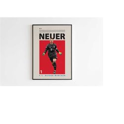 Manuel Neuer Poster, Bayern Munich Poster Minimalist, Manuel