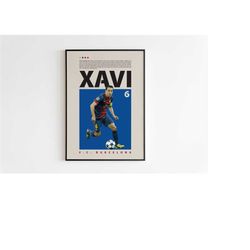 Xavi Poster, Barcelona Poster Minimalist, Xavi Print Art,