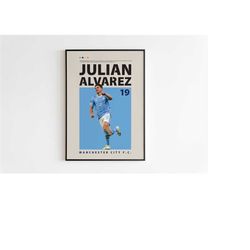 Julian Alvarez Poster, Manchester City Poster, Julian Alvarez