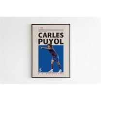 Carles Puyol Poster, Barcelona Poster Minimalist, Carles Puyol
