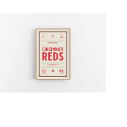 Cincinnati Reds Ticket Print | Wall Art |