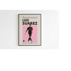 Luis Suarez Poster, Inter Miami Poster Minimalist, Luis