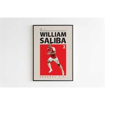 William Saliba Poster, Arsenal Poster Minimalist, William Saliba