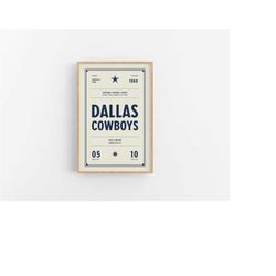 Dallas Cowboys Ticket Print | Wall Art |