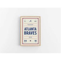 Atlanta Braves Ticket Print | Wall Art |
