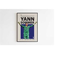 Yann Sommer Poster, Inter Milan Poster Minimalist, Yann